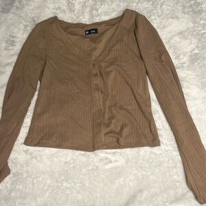 Tan ribbed cardigan